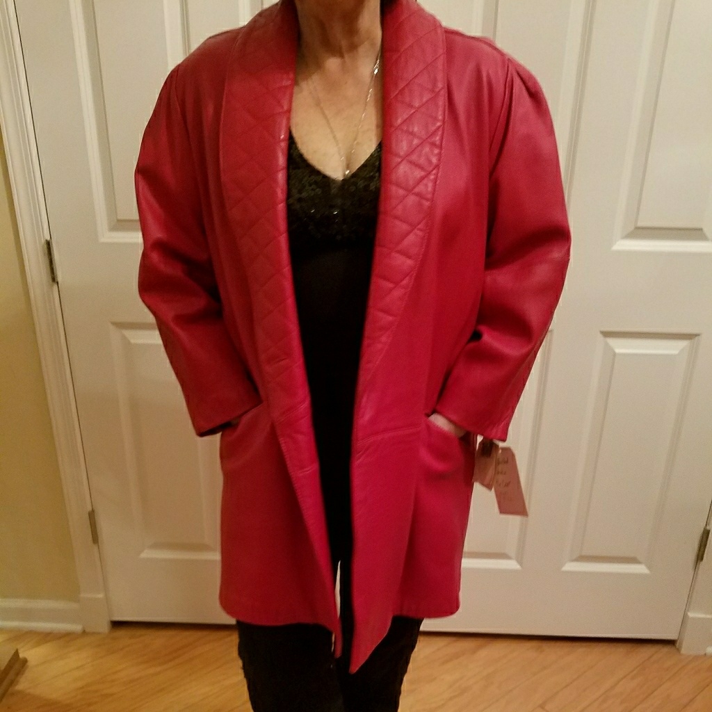 Red 3/4 Lambskin Leather Jacket